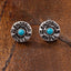 Retro Western Cowboy Shotgun Shell Design Stud Earrings Turquoise Stone